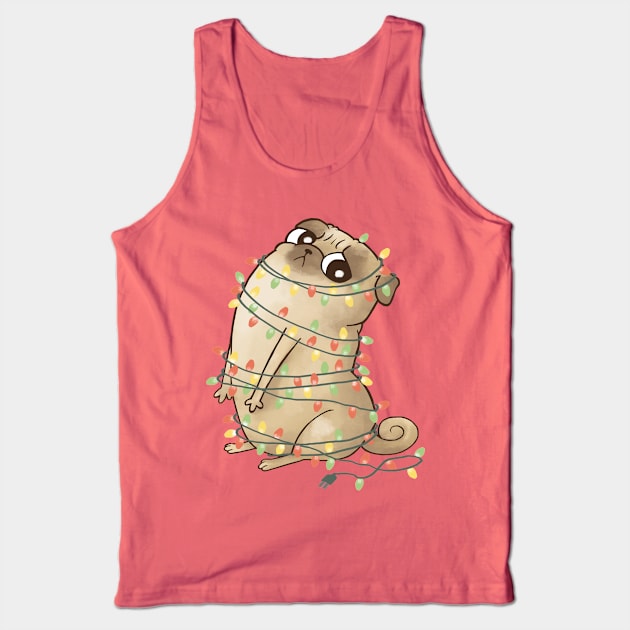 Merry & Bright Pug Tank Top by BunnyBomb